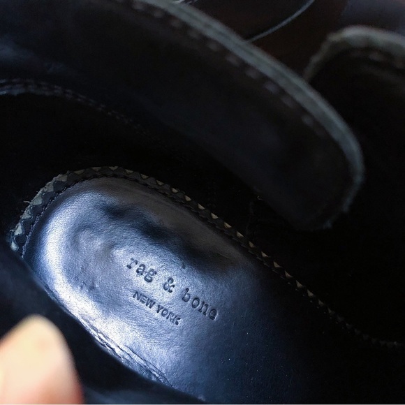 Rag & Bone • Harrow black leather ankle boots heeled bootie moto celeb strappy - Picture 8 of 15